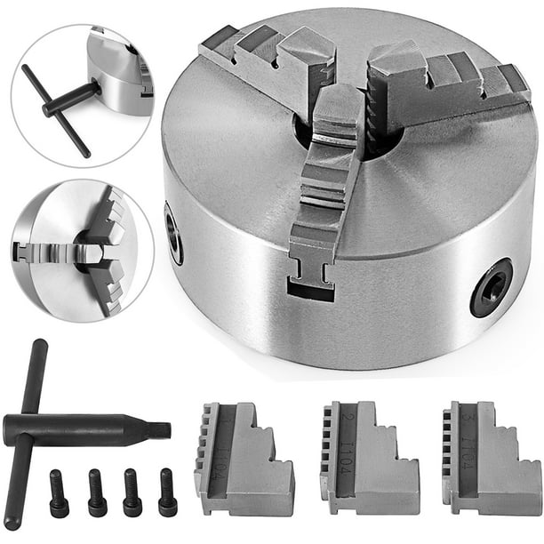 BACK PLATE & T NUTS BOLTS & TAILSTOCK 3 INCHES/ 80 MM TILTING ROTARY TABLE MILLING ENGINEERING TOOLS M6 CLAMP KIT & 50 MM 4 JAWS SELF CENTERING CHUCK 